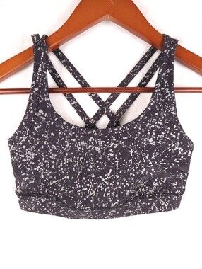 Lululemon Energy Bra 4 W2CWRS Reflective Mini Splatter White and Black Print